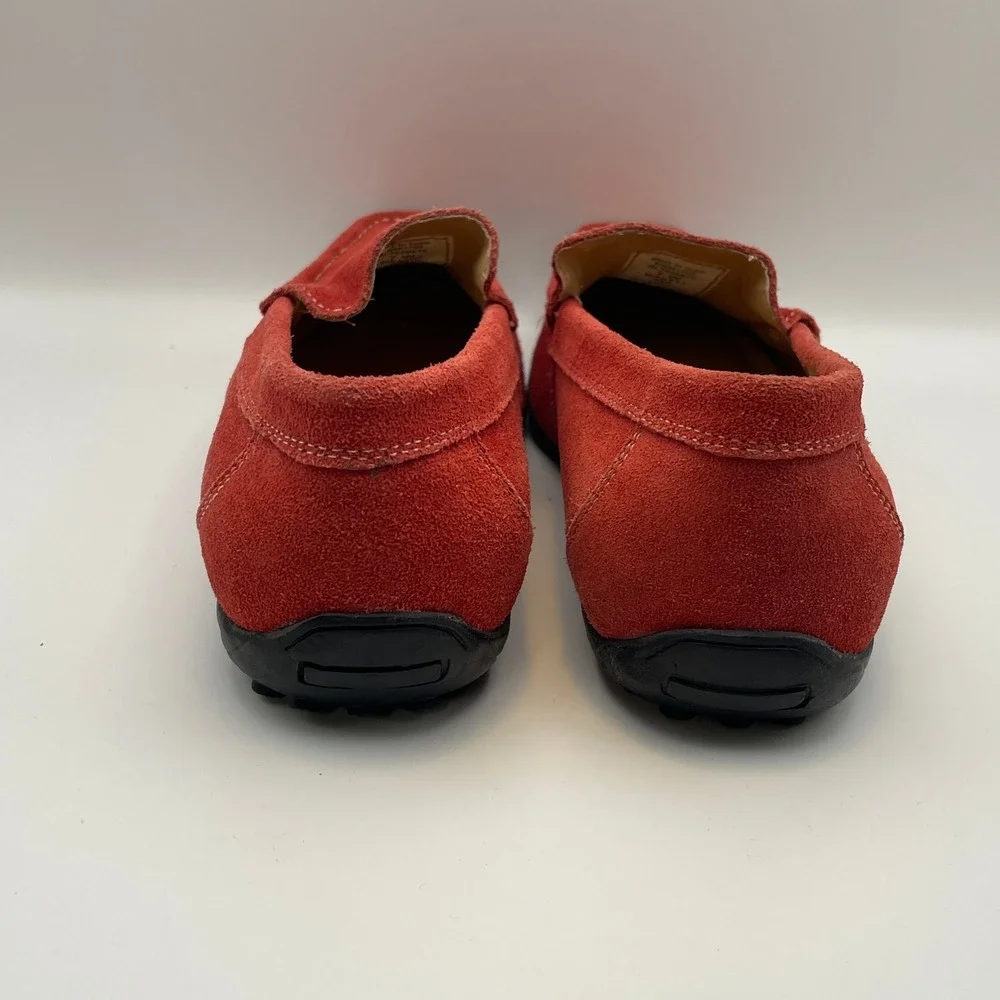 Scandia Woods Red Suede‎ Loafer Driving Moccasin Shoes Men Size 7 Wide EUC